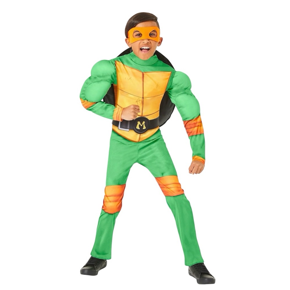 Kids Ninja Turtle  Mikey Costume - Green and Orange